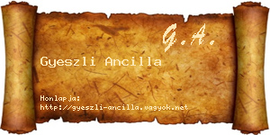 Gyeszli Ancilla névjegykártya